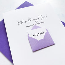 Load image into Gallery viewer, Always You 40th Anniversary Card, Husband Anniversary Card, Boyfriend Anniversary Card, Anniversary card for Wife, Special Date Personalised