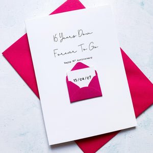 16th Anniversary Card, 16 Years Down, Husband Anniversary Card, Boyfriend Anniversary Card, Anniversary card for Wife, Personalised
