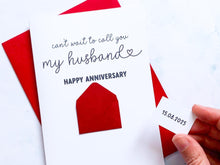 Load image into Gallery viewer, Anniversary Card, Card for Fiancé, Wedding Countdown Card, Romantic Card for Husband to Be, Engagement Gift, I Do Card, Handmade Card