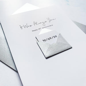 Always You 25th Anniversary Card, Husband Anniversary Card, Boyfriend Anniversary Card, Anniversary card for Wife, Special Date Personalised