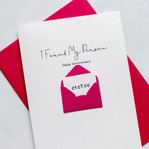 Found My Person Anniversary Card, Husband Anniversary Card, Boyfriend Anniversary Card, Anniversary card for Wife, Special Date
