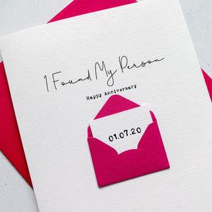 Found My Person Anniversary Card, Husband Anniversary Card, Boyfriend Anniversary Card, Anniversary card for Wife, Special Date