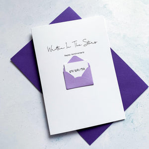 Written In The Stars Anniversary Card, Husband Anniversary Card, Boyfriend Anniversary Card, Anniversary card for Wife, Special Date