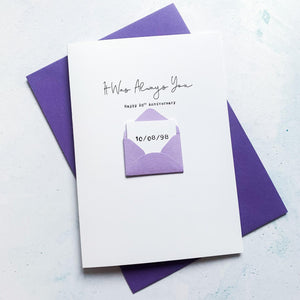 Always You 20th Anniversary Card, Husband Anniversary Card, Boyfriend Anniversary Card, Anniversary card for Wife, Special Date Personalised