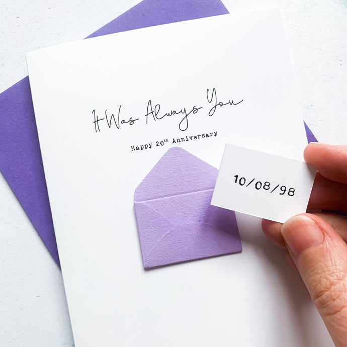 Always You 20th Anniversary Card, Husband Anniversary Card, Boyfriend Anniversary Card, Anniversary card for Wife, Special Date Personalised