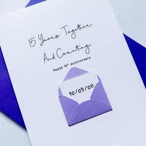 15 Years and Counting 15th Anniversary Card, Husband Anniversary Card, Boyfriend Anniversary Card, Anniversary card for Wife, Personalised
