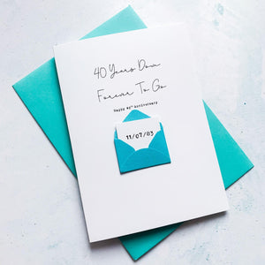 40th Anniversary Card, 40 Years Down, Husband Anniversary Card, Boyfriend Anniversary Card, Anniversary card for Wife, Personalised