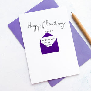1st Birthday Card, 1 Year Old, Personalised, Any Name, Birthday Card for boy, cute birthday card, handmade card, 3D Card, son Birthday
