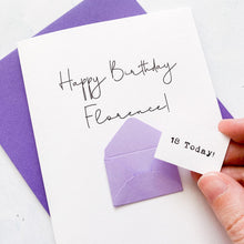 Load image into Gallery viewer, 18th Birthday Card, 18 Year Old, Personalised, Any Name, Birthday Card for female, cute birthday card, handmade, 3D Card, daughter Birthday