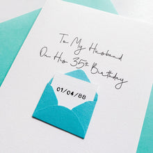 Load image into Gallery viewer, Husband Birthday Card, Personalised Birthday card, Birthday Card for him, for my boyfriend, adult birthday, partner Birthday, personalised