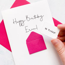 Load image into Gallery viewer, 16th Birthday Card, 16 Year Old, Personalised, Any Name, Birthday Card for female, cute birthday card, handmade, 3D Card, daughter Birthday