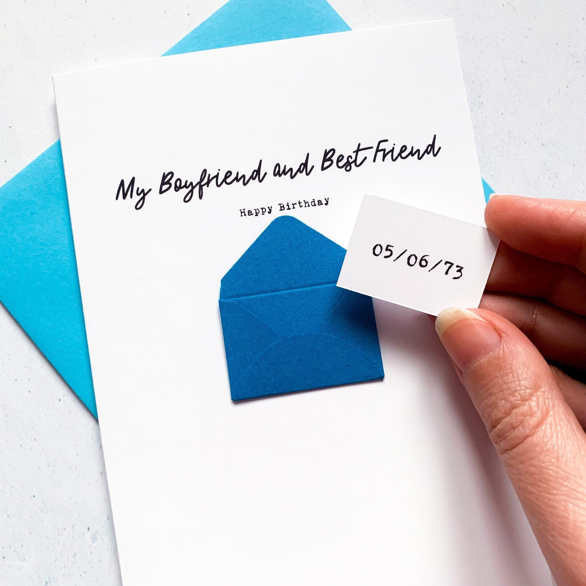 Boyfriend Birthday Card Personalised Handmade RubyWren