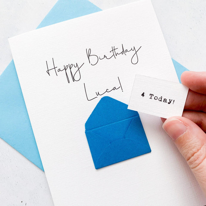 4th Birthday Card, 4 Year Old, Personalised, Any Name, Birthday Card for boy, cute birthday card, handmade card, 3D Card, son Birthday