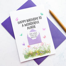 Load image into Gallery viewer, Wonderful Auntie Birthday Card, Aunt Birthday Card, Female Birthday Card, Birthday card for her, Personalised Card, For Her, Sentimental