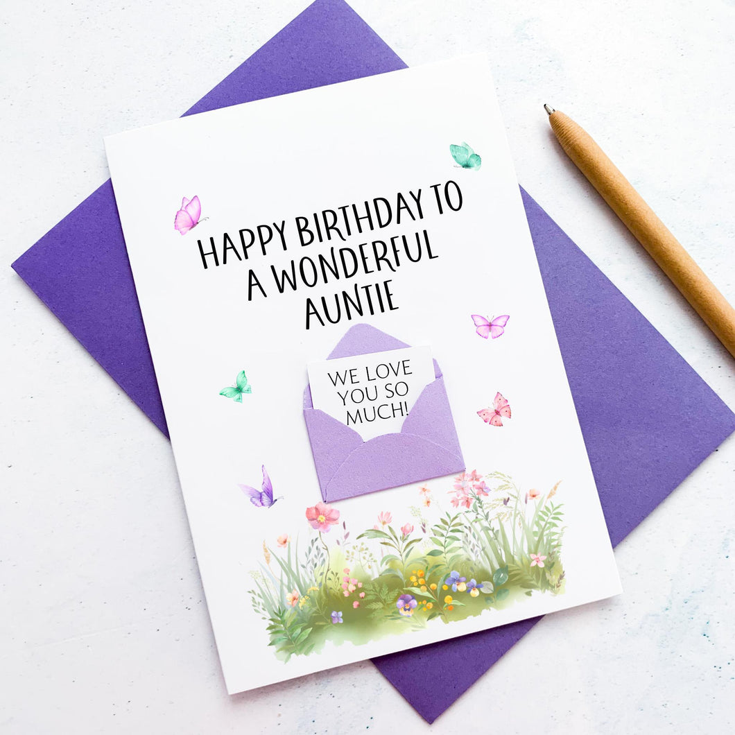 Wonderful Auntie Birthday Card, Aunt Birthday Card, Female Birthday Card, Birthday card for her, Personalised Card, For Her, Sentimental