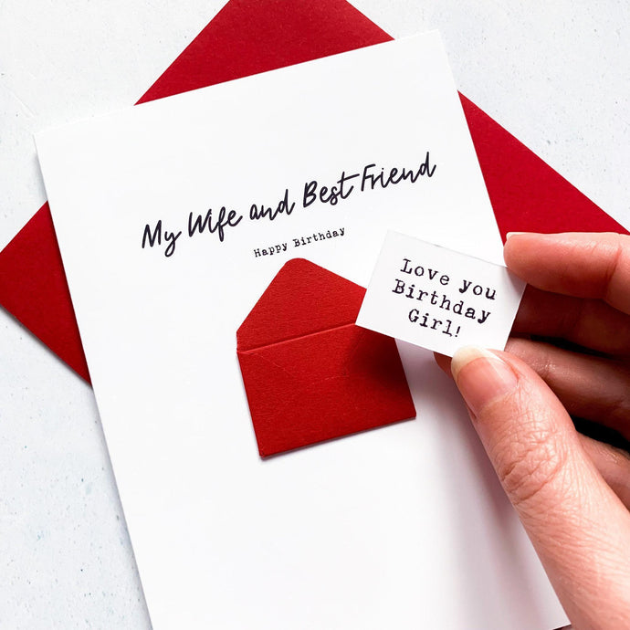Personalised Birthday Card for Wife, My Wife My Best Friend, Romantic Handmade Card for Her, Custom Partner Birthday Gift, Milestone Age