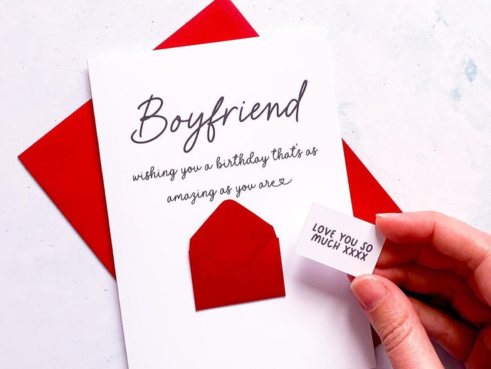 Personalised Birthday Card for Boyfriend, Romantic Card for Him, Handmade Birthday Card for Partner, Special Card for Him, To My Boyfriend