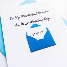 Load image into Gallery viewer, Personalised Wedding Day Card For Nephew, To a Special Couple, Handmade Wedding Keepsake, Congratulations, Custom Gift, Personalized Card