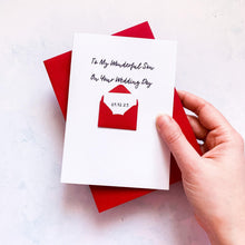 Load image into Gallery viewer, To My Son on his Wedding Day Card, Wedding Card for son, For Couple, On your wedding day card, Congratulations Card, Card to son, to my son