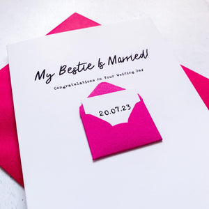 My Bestie Is Married Wedding Day Card, Card For her, On your wedding day, Congratulations Card, Personalised Wedding Card, Card for bride