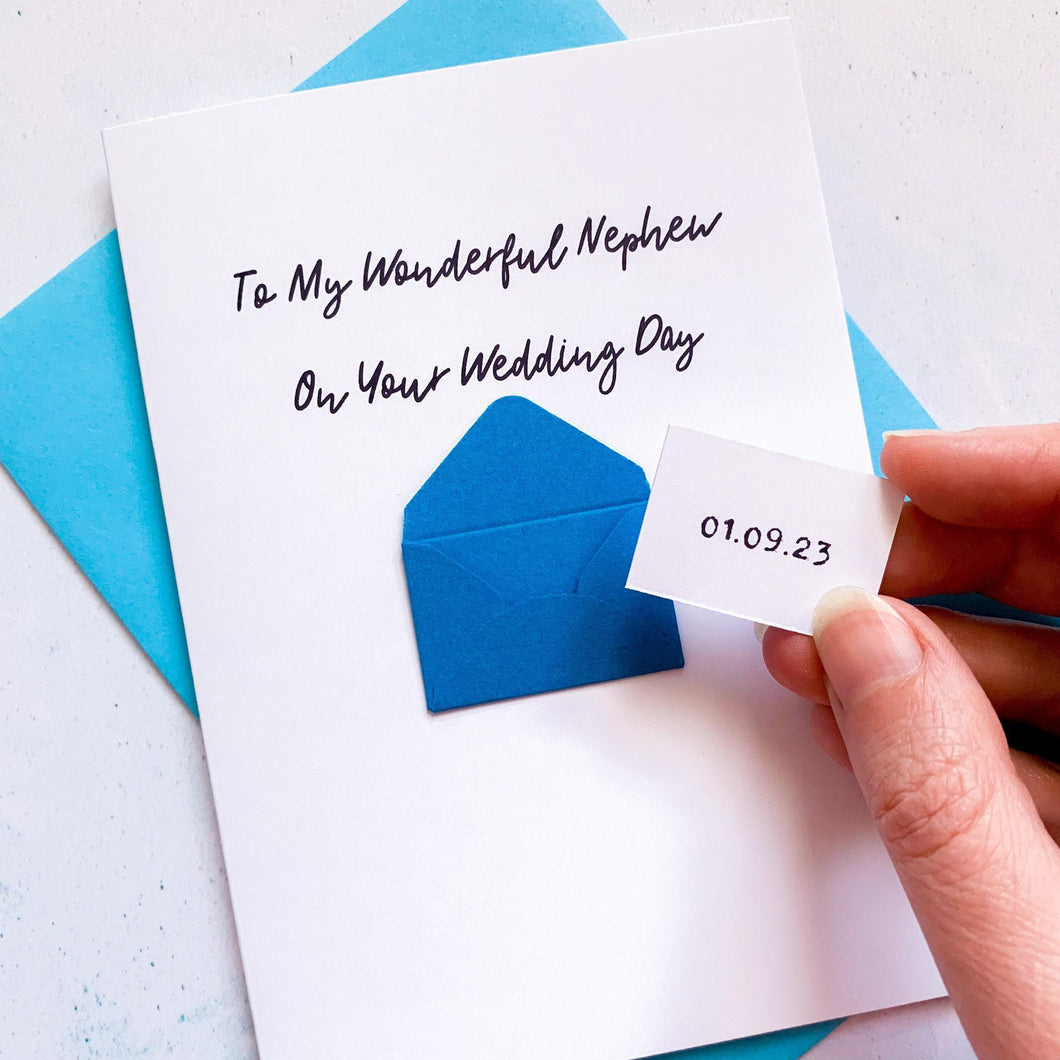 Personalised Wedding Day Card For Nephew, To a Special Couple, Handmade Wedding Keepsake, Congratulations, Custom Gift, Personalized Card