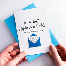 Load image into Gallery viewer, Personalised Fathers Day Card, Best Husband and Daddy, Custom Handmade Greeting Card, Special Dad Keepsake Gift, To My Dad, 1st Father's Day