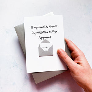 To My Son and his Fiancee Congratulations card, Engagement card, Congratulations on your engagement, card for son, son and daughter in law