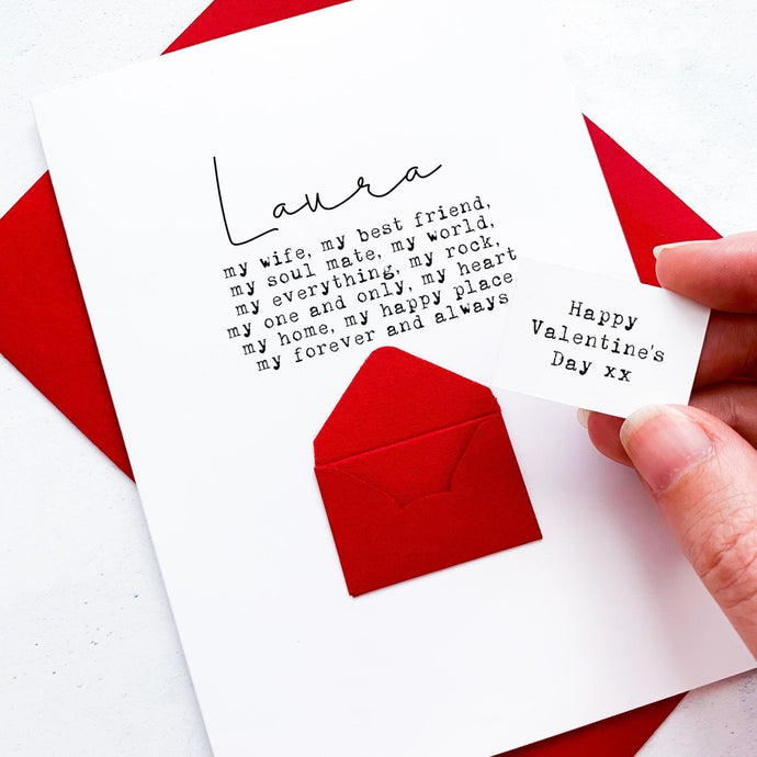 My Wife Valentine's Day Card, Wife Valentine's Card, For My Wife Card, Card for Husband, Husband Valentine's Day Card for him, For husband