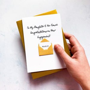 To My Daughter and her Fiancee Congratulations card, Engagement card, Congratulations on your engagement, card for son, card for couple