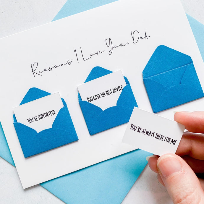 Personalised Reasons I Love You Dad Card, Dad Birthday Day Card, Father's Day card for Dad, To My Dad, Birthday Card for Dad, For My Dad