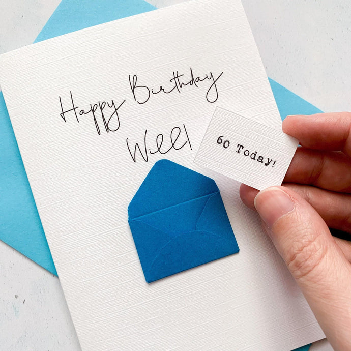 60th Birthday Card, 60 Year Old, Personalised, Any Name, Birthday Card for male, cute birthday card, handmade, 3D Card, husband Birthday