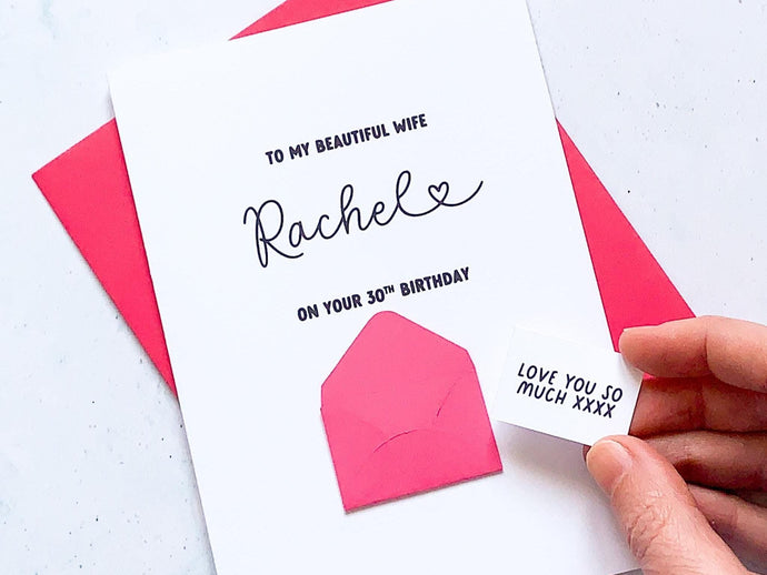 Very Special Wife Birthday Card, Personalised Birthday Card for Wife, Romantic Card for Her, Wife On Her Birthday, Handmade Greeting Card