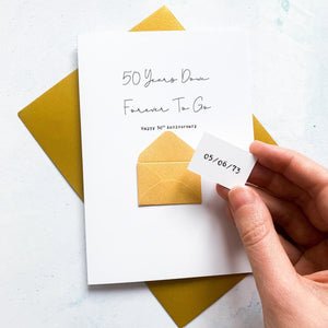 50th Anniversary Card, 50 Years Down, Husband Anniversary Card, Boyfriend Anniversary Card, Anniversary card for Wife, Personalised