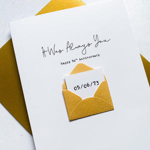 Always You 50th Anniversary Card, Husband Anniversary Card, Boyfriend Anniversary Card, Anniversary card for Wife, Special Date Personalised