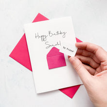Load image into Gallery viewer, 50th Birthday Card, 50 Year Old, Personalised, Any Name, Birthday Card for female, cute birthday card, handmade, 3D Card, wife Birthday