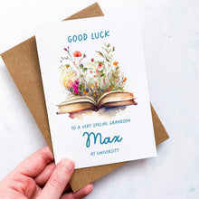 Load image into Gallery viewer, Good Luck at University Card, Personalised Back to University Card, First Day at Uni, Good Luck, for Granddaughter, for Grandson, 1st day