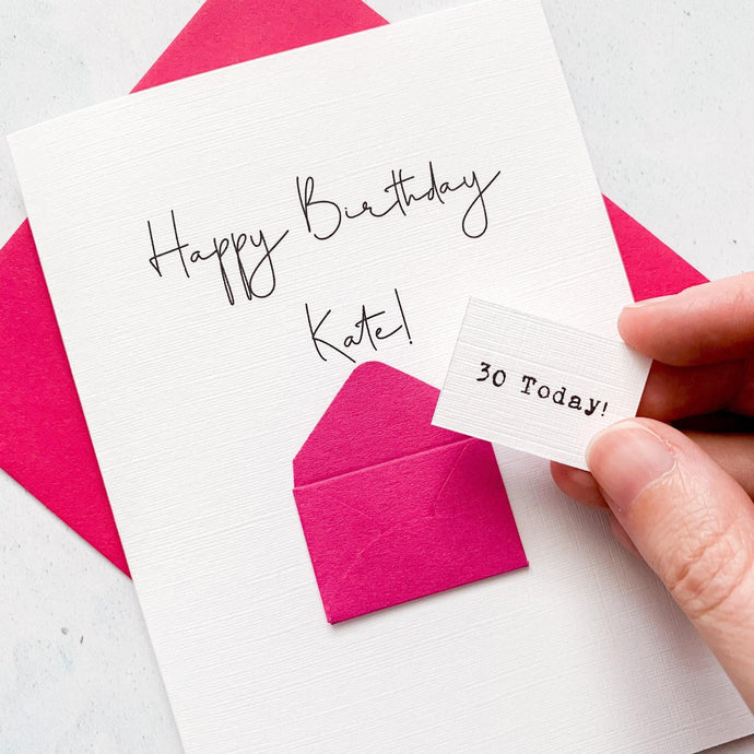 30th Birthday Card, 30 Year Old, Personalised, Any Name, Birthday Card for female, cute birthday card, handmade, 3D Card, Wife Birthday Card
