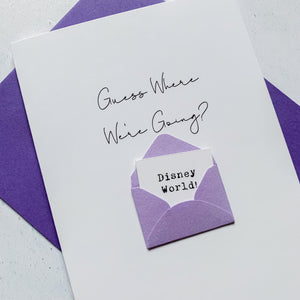 Guess Where Holiday Announcement Card, Going on holiday card, Holiday reveal card, holiday reveal tickets, holiday reveal ideas, trip reveal
