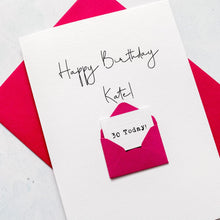 Load image into Gallery viewer, 30th Birthday Card, 30 Year Old, Personalised, Any Name, Birthday Card for female, cute birthday card, handmade, 3D Card, Wife Birthday Card