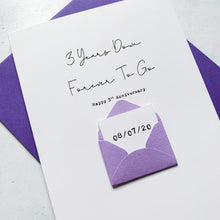 Load image into Gallery viewer, 3rd Anniversary Card, 3 Years Down, Husband Anniversary Card, Boyfriend Anniversary Card, Anniversary card for Wife, Personalised