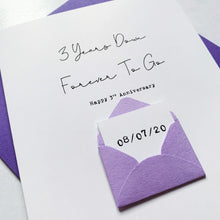 Load image into Gallery viewer, 3rd Anniversary Card, 3 Years Down, Husband Anniversary Card, Boyfriend Anniversary Card, Anniversary card for Wife, Personalised