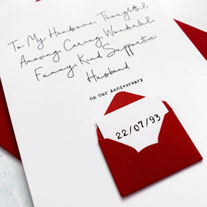To My Wonderful Husband Anniversary Card, Husband Anniversary Card, Partner Anniversary Card, Anniversary card for Husband, Personalised