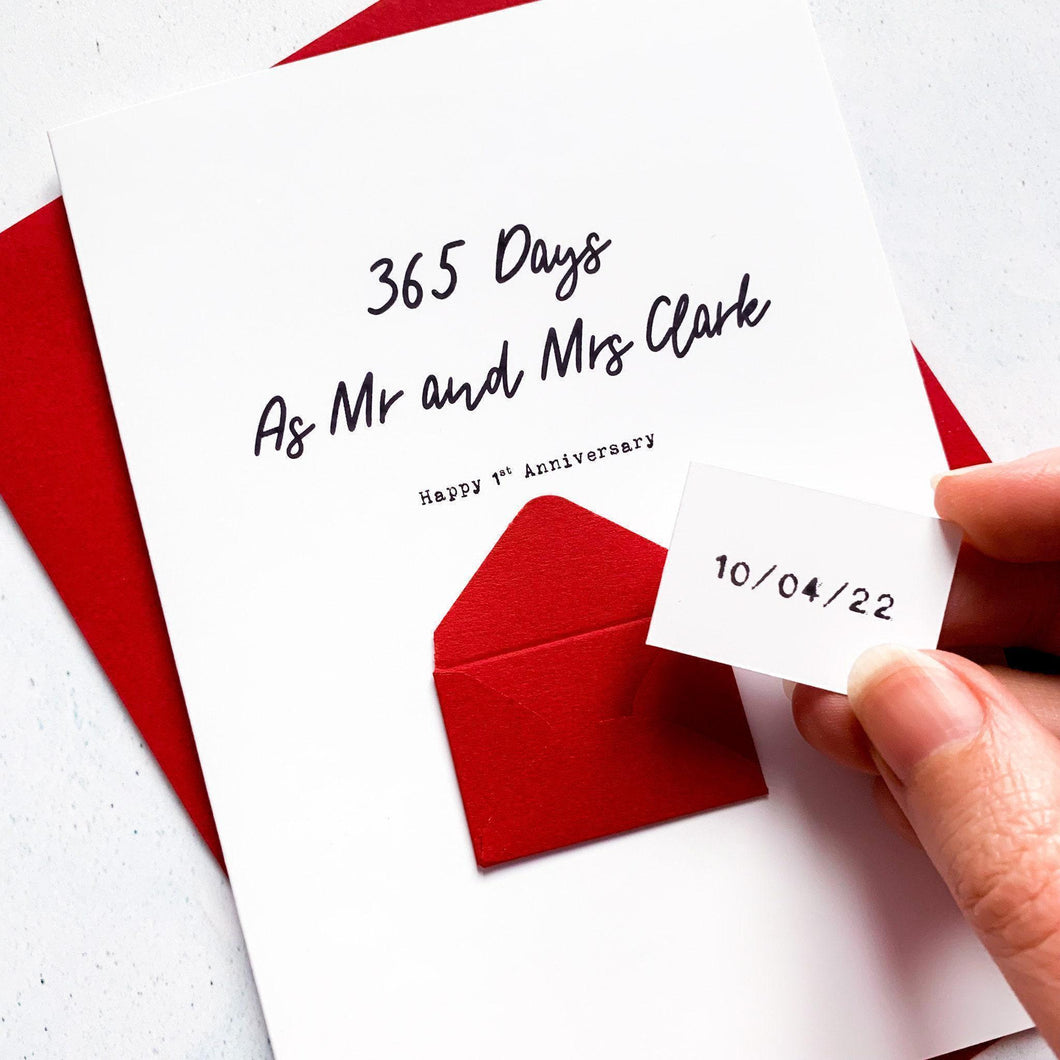 365 Days 1st Anniversary Card, Husband Anniversary Card, Card for Couple, Anniversary card for Wife, Gift for Partner, Gift for Newlyweds
