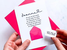 Load image into Gallery viewer, Personalised Wife Anniversary Card, Custom Wedding Anniversary Card for Her, Romantic Handmade Keepsake Gift, For Partner, To My Girlfriend