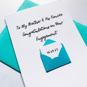 To My Brother Congratulations card, Engagement card, Congratulations on your engagement, engagement card for brother, engagement gift