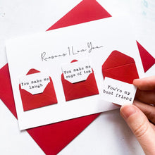 Load image into Gallery viewer, Personalised Reasons I Love You Card, Husband Anniversary Card, Boyfriend Anniversary Card, Anniversary card for Wife, I love you