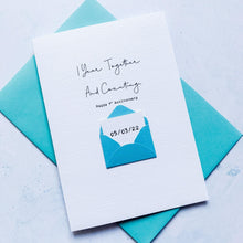 Load image into Gallery viewer, 1 Year and Counting, 1st Anniversary Card, Girlfriend Anniversary Card, Boyfriend Anniversary Card, One Year Anniversary, Personalised Card