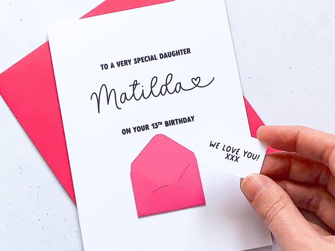 Very Special Daughter Birthday Card, To my daughter, Special Age, For child, Female adult, Personalised Handmade Keepsake, Gift for Her