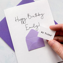 Load image into Gallery viewer, 40th Birthday Card, 40 Year Old, Personalised, Any Name, Birthday Card for girl, cute birthday card, handmade, 3D Card, daughter Birthday