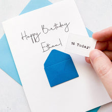 Load image into Gallery viewer, 16th Birthday Card, 16 Year Old, Personalised, Any Name, Birthday Card for boy, cute birthday card, handmade card, 3D Card, son Birthday